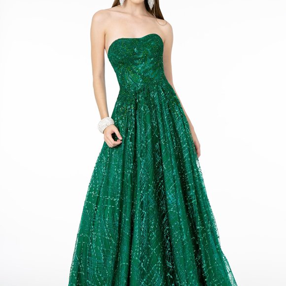 GLS Collective Dresses & Skirts - Strapless Sequined Ballgown Shape Dress GSGL2921